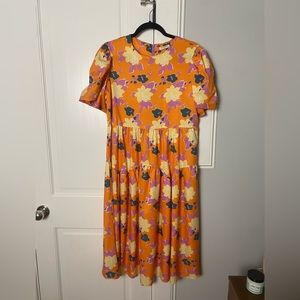 Boutique Orange Floral Dress